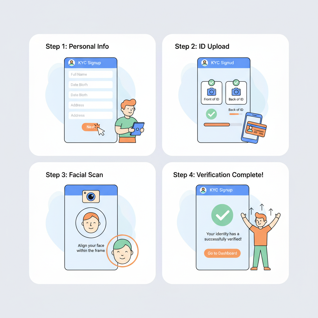 user completing KYC signup on tokenized real estate platform interface