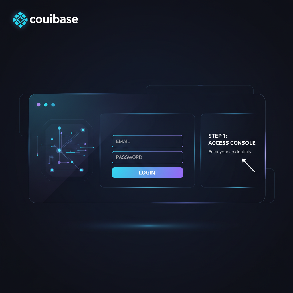 sleek Coinbase developer console login dashboard, dark mode, futuristic UI, high-tech