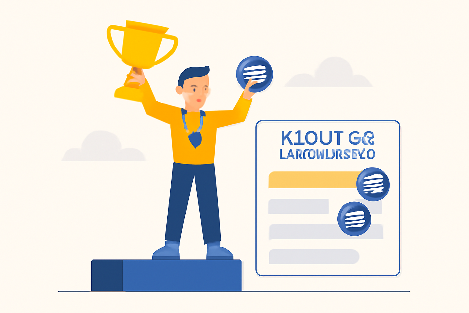 victorious player claiming trophy and solana prizes from kloutgg leaderboard