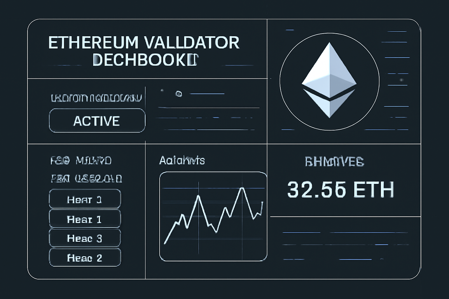 ethereum validator dashboard with mev-boost active relays and high bid graph, technical futuristic ui