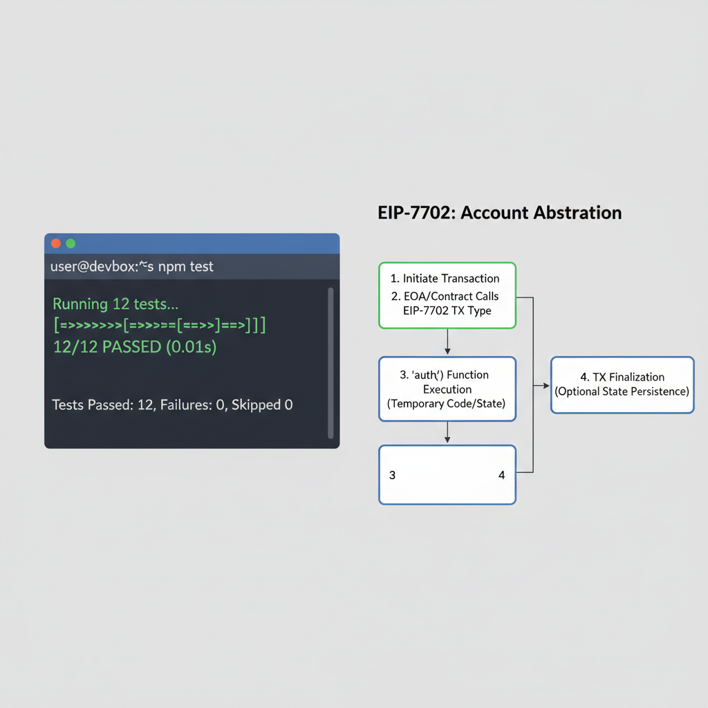 test suite passing in terminal, ethereum eip-7702 diagram
