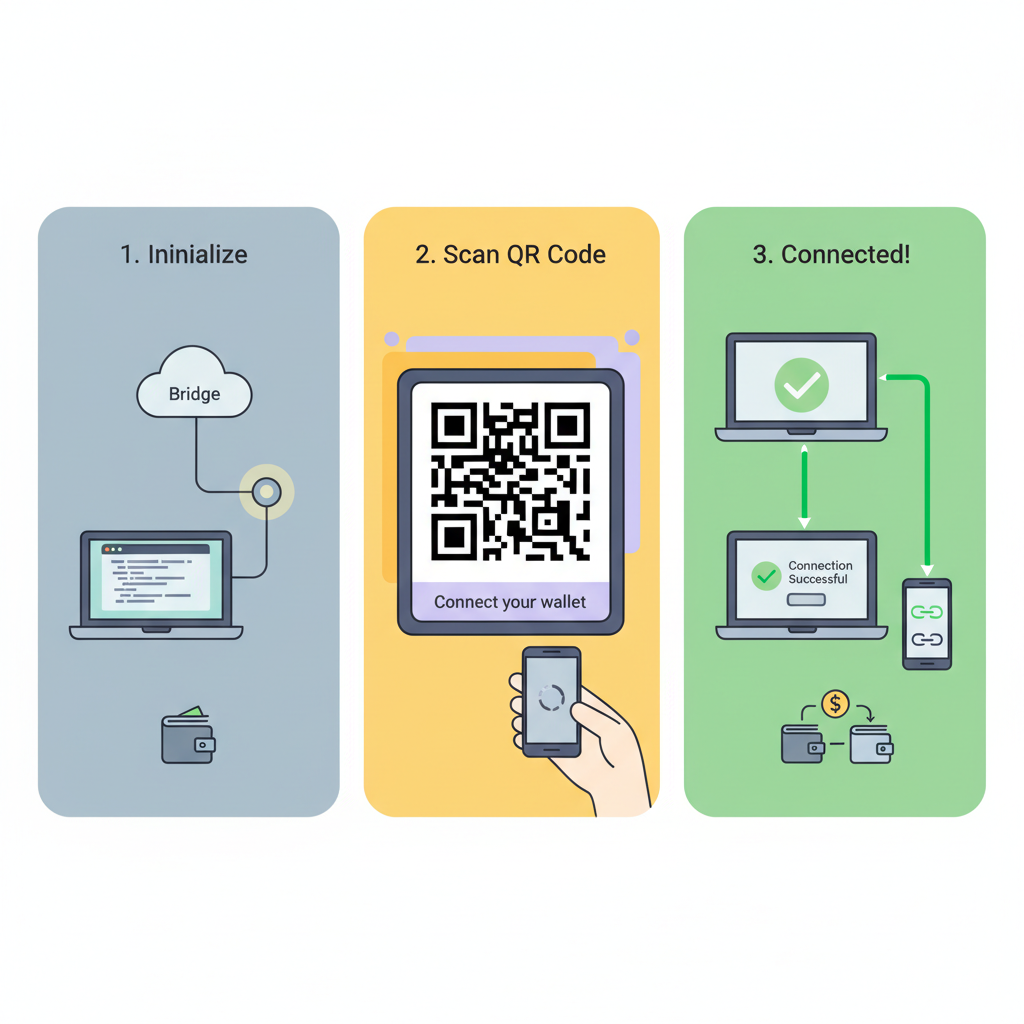 JavaScript code snippet for WalletConnect client init, QR code modal appearing