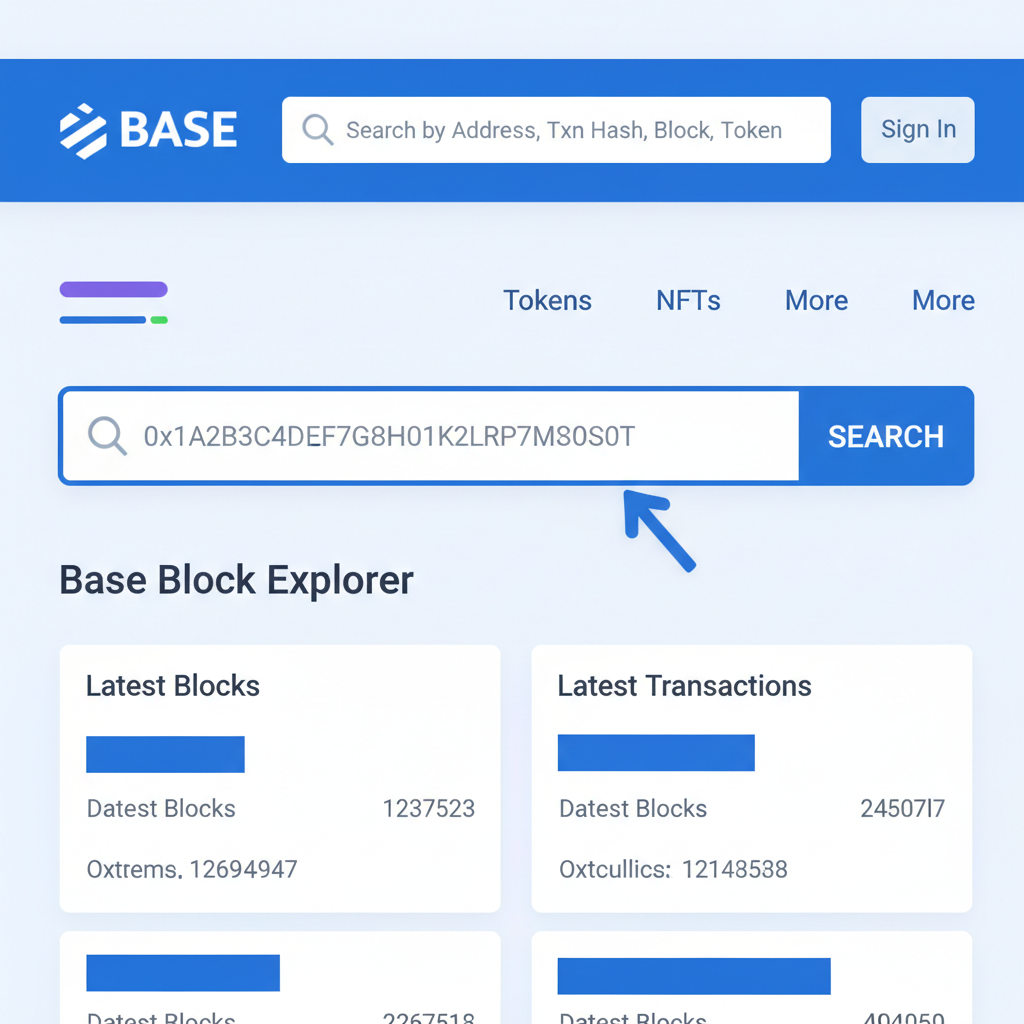 Basescan.org explorer page searching wallet address on Base chain