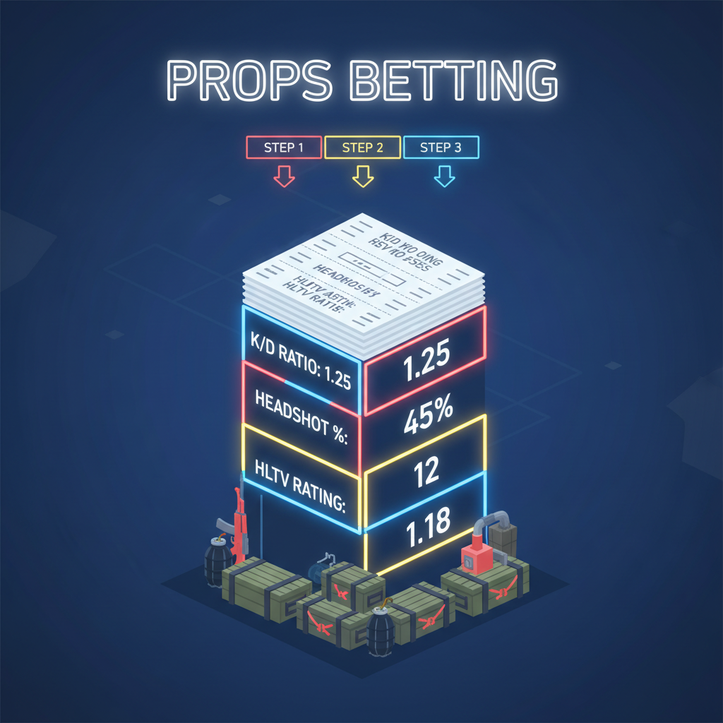 cs2 props betting slip building with player stats neon highlights
