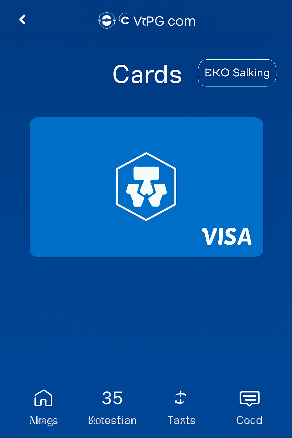 Crypto.com app interface showing Cards menu and CRO Staking option