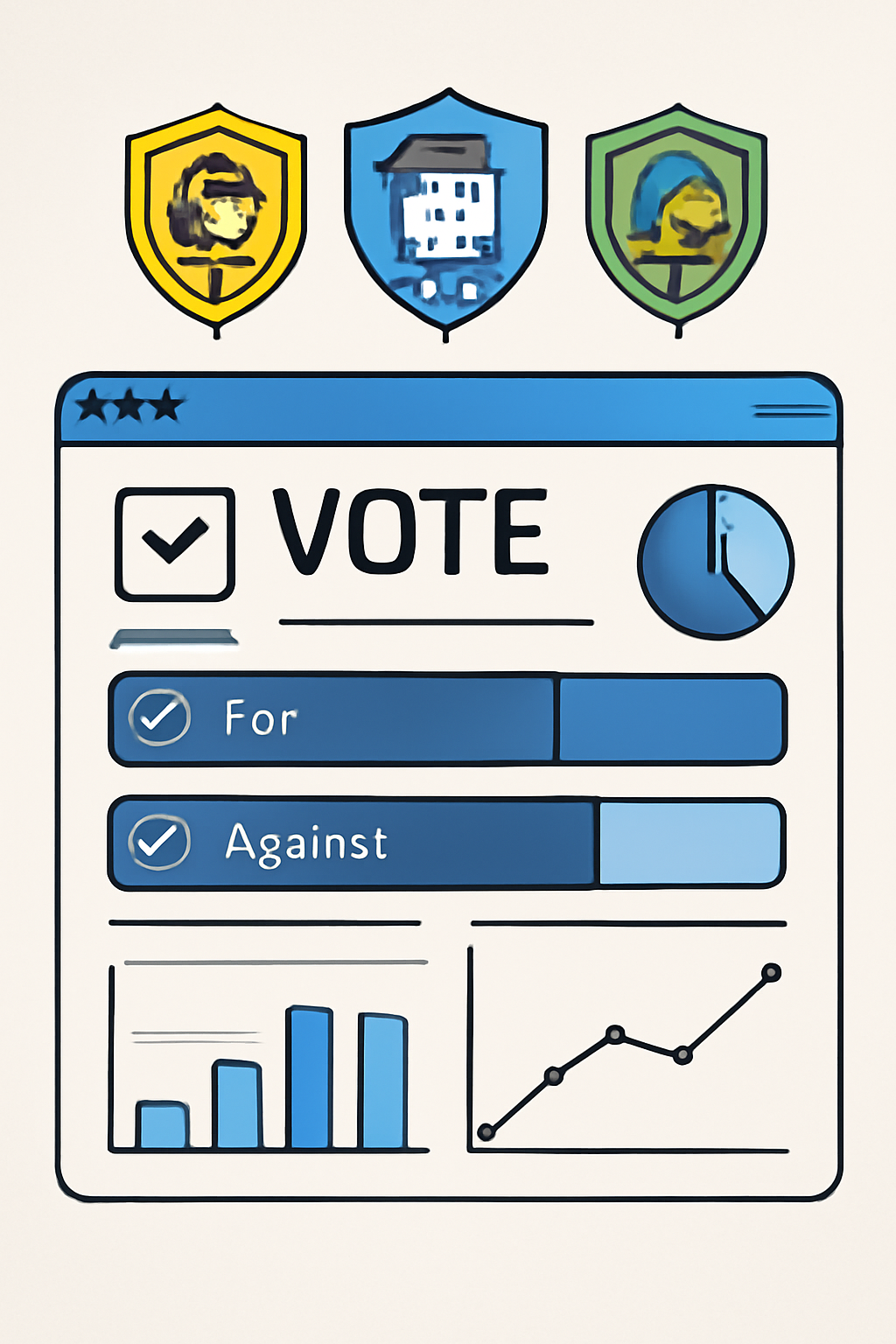 Integrating NFT badges with voting dashboard, Snapshot interface with soulbound weights, data visualization graphs