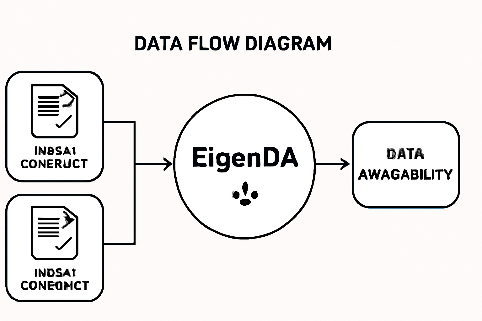 data flow diagram showing smart contracts interacting with EigenDA for data availability