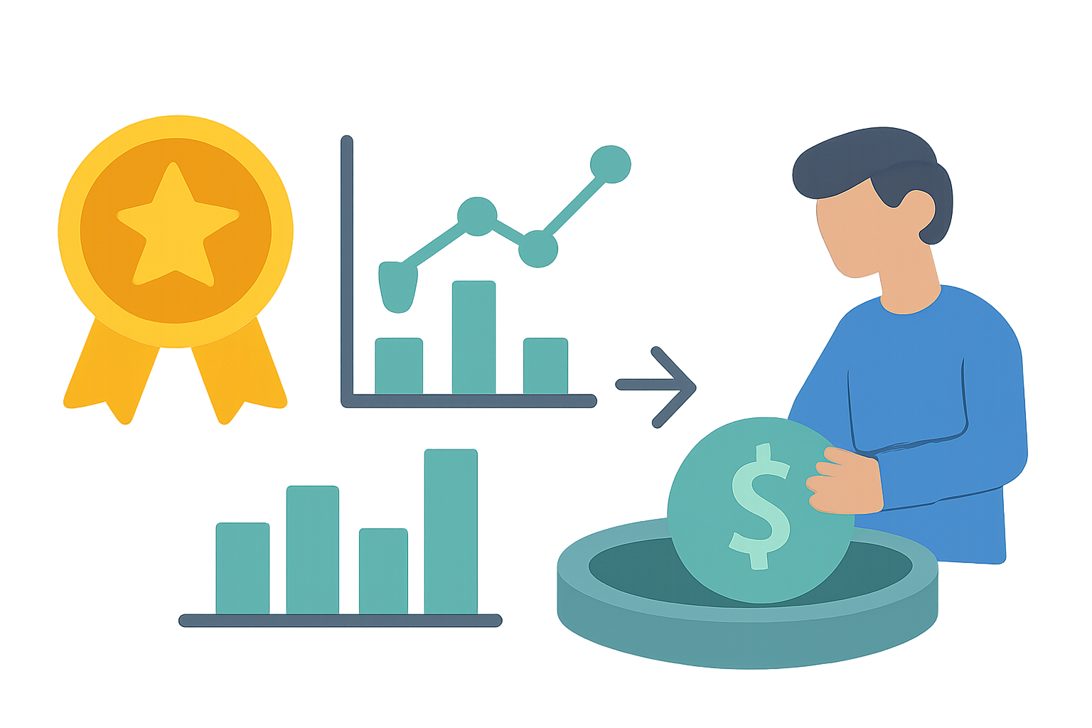 reward badges and graphs attracting liquidity providers to pools