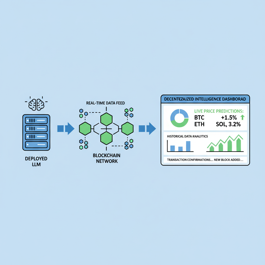 deployed LLM powering blockchain dashboard with live predictions