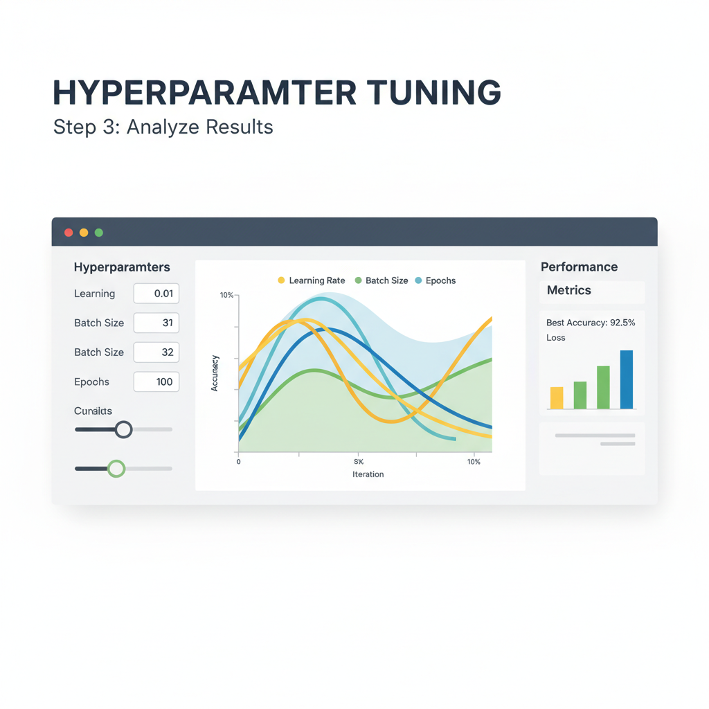 hyperparameter tuning dashboard with performance curves