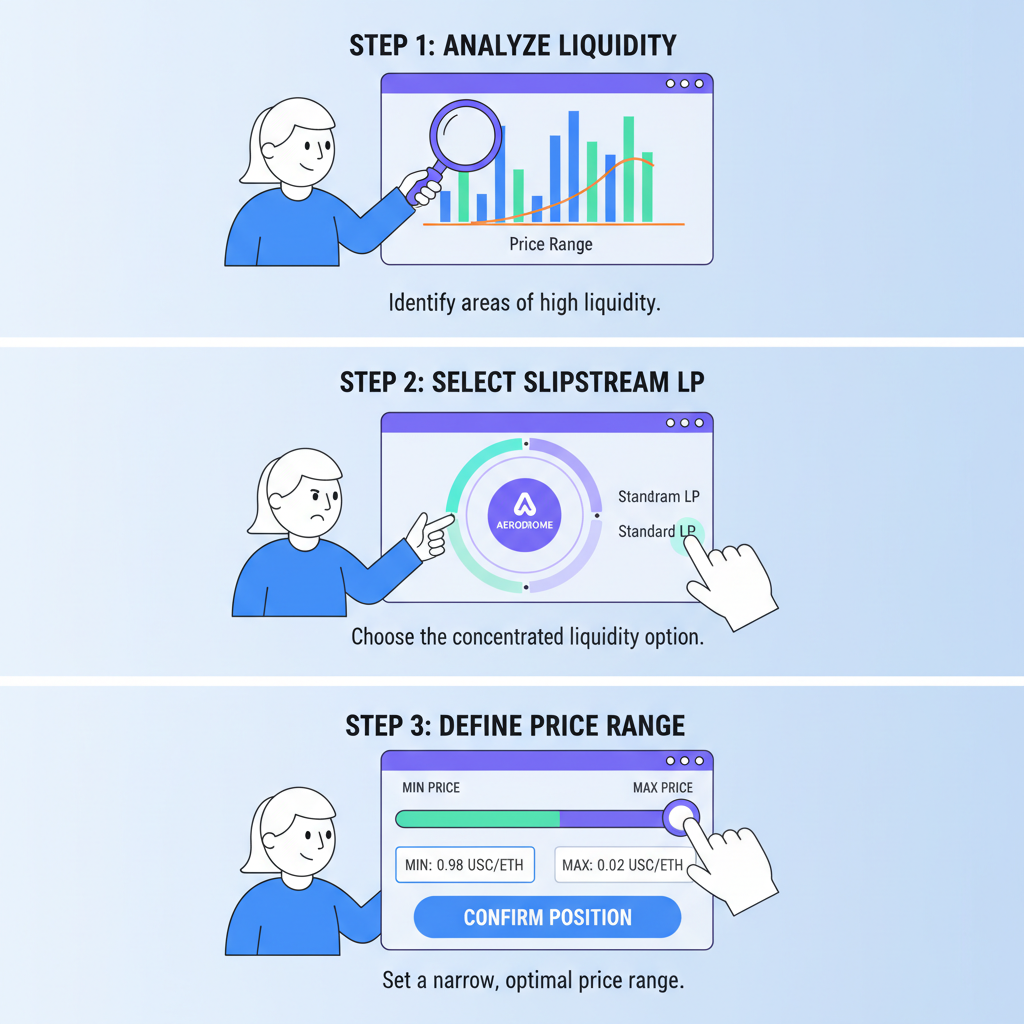 user selecting best Slipstream LP position on Aerodrome