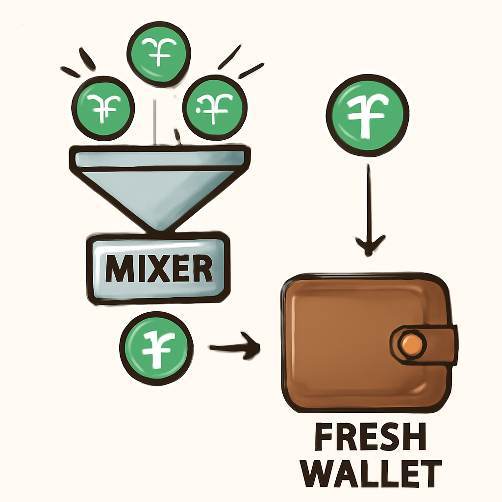 fresh wallet receiving mixed USDT coins from mixer