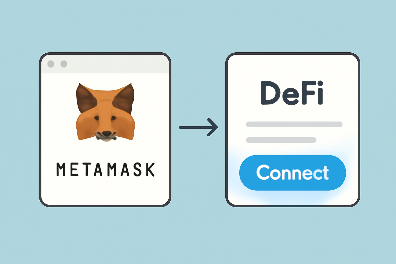 MetaMask wallet connecting to DeFi platform button glowing blue