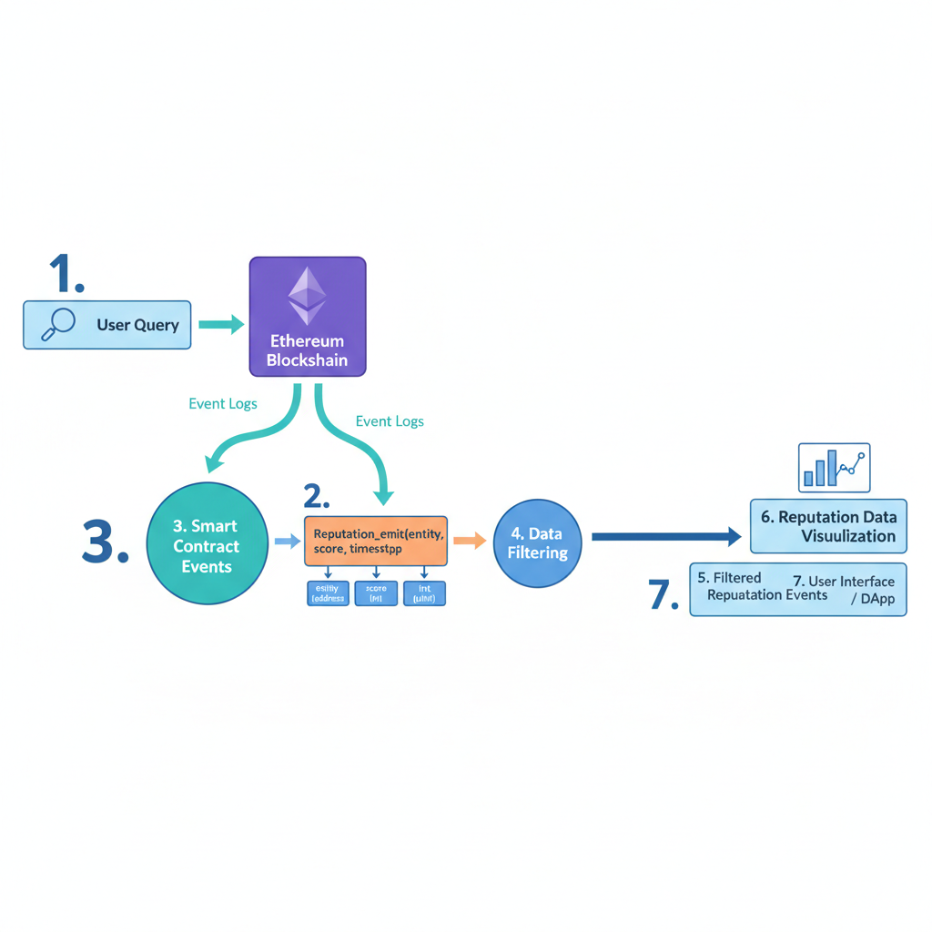 querying ethereum blockchain reputation events data flow visualization, graphs and nodes