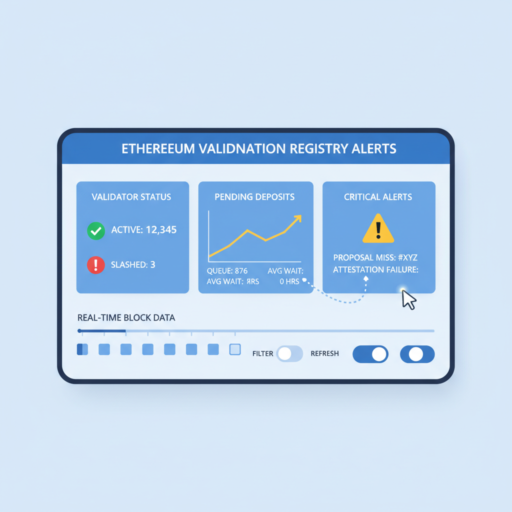 monitoring ethereum validation registry alerts dashboard, real-time blockchain data