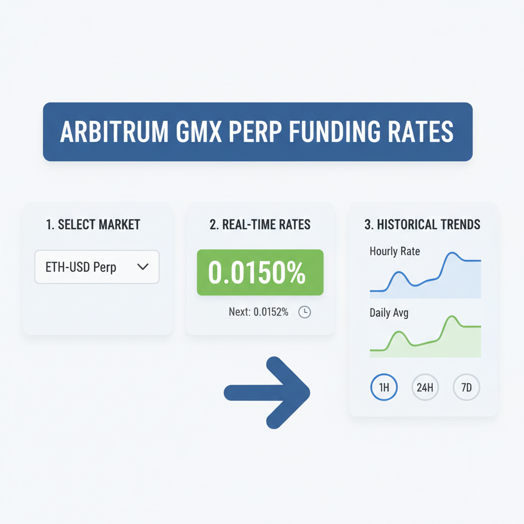dashboard monitoring real-time perp funding rates on Arbitrum GMX with charts