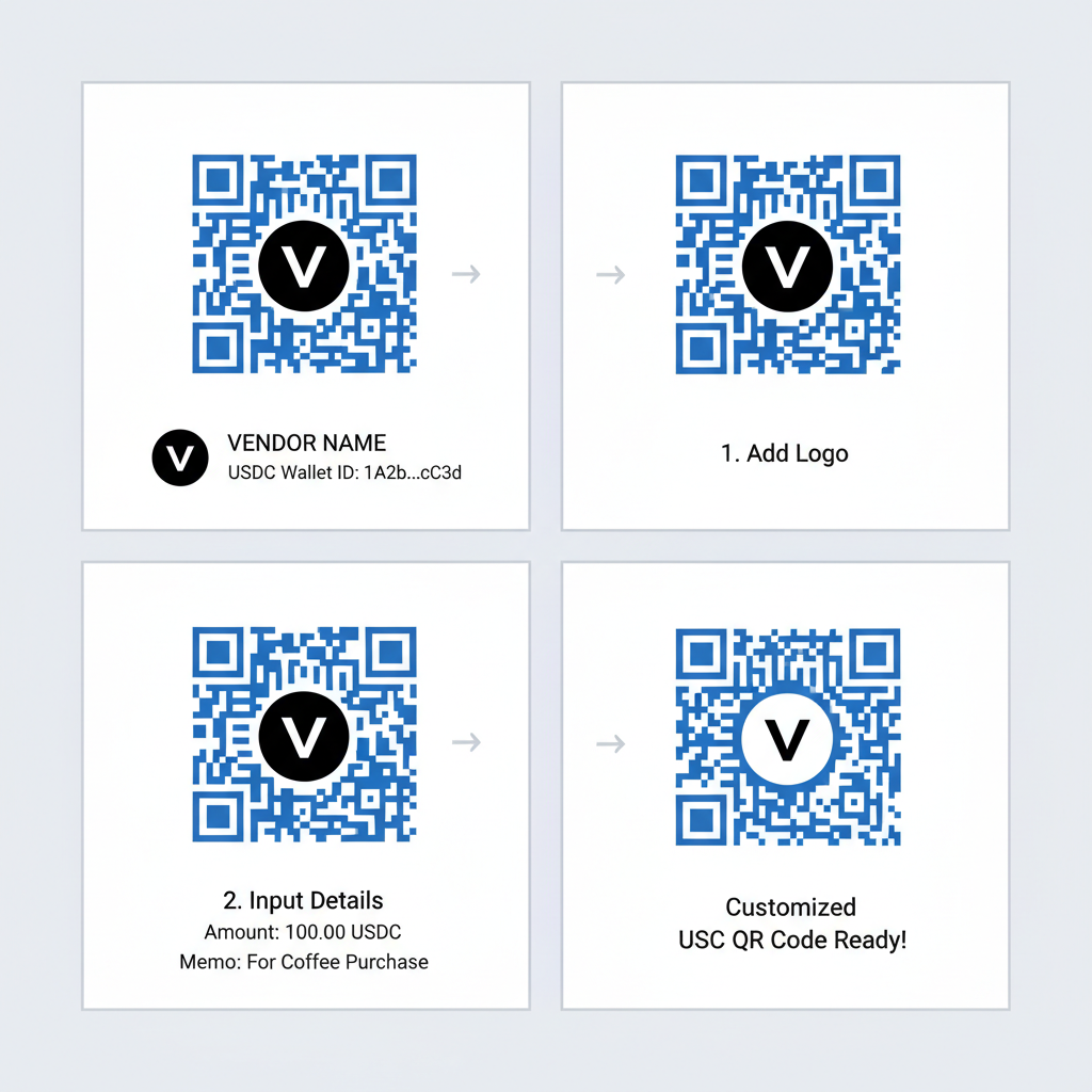 customizing USDC QR code generator with vendor logo and details