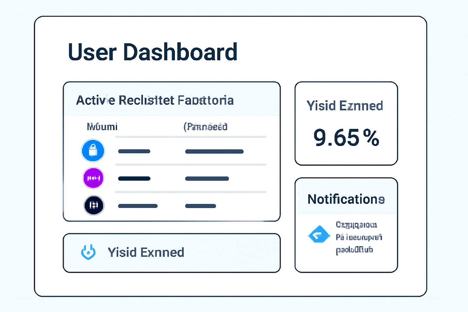 A user dashboard showing active restaked positions, yield earned, and notifications about upcoming multi-chain features.