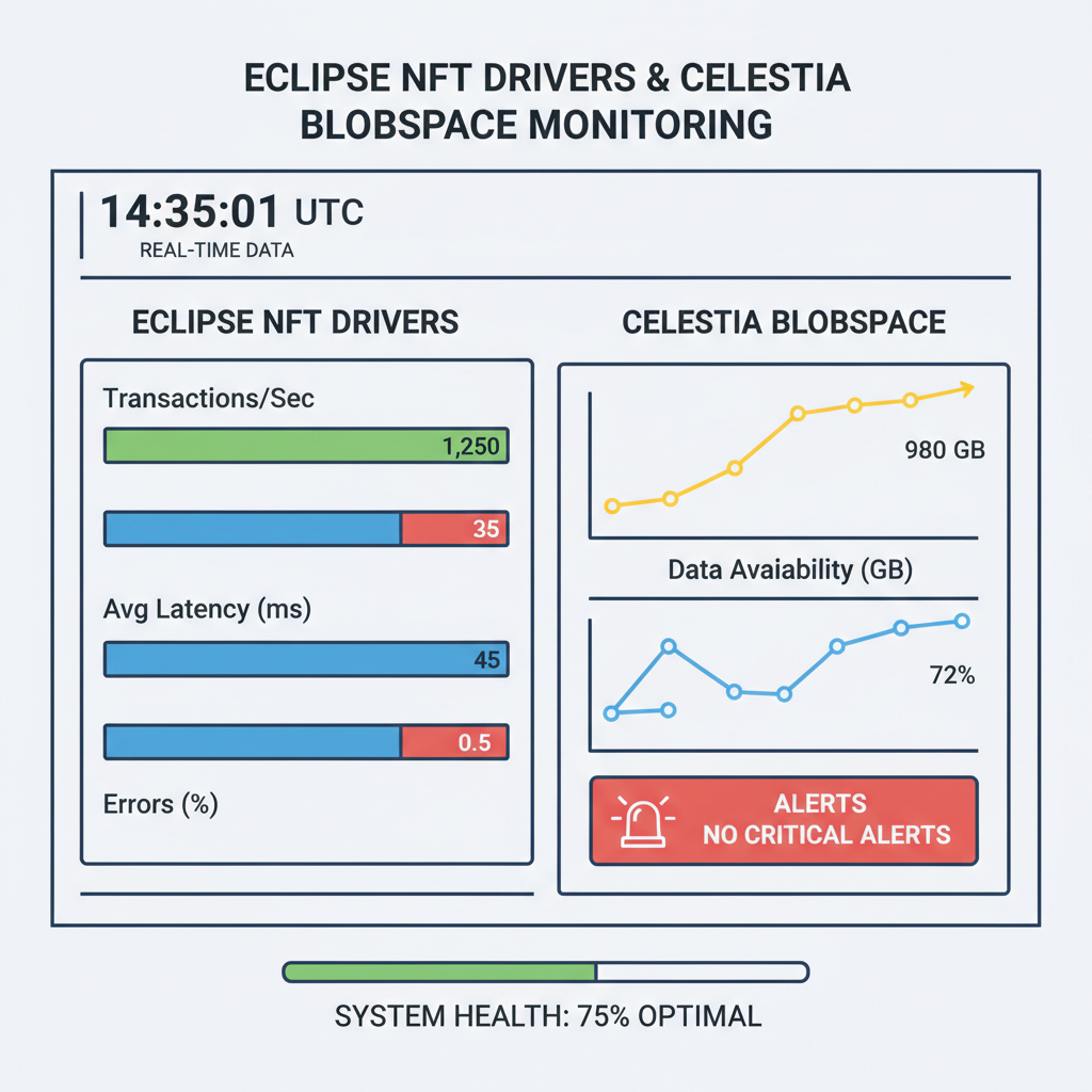 monitoring dashboard Eclipse NFT drivers Celestia blobspace real-time charts alerts