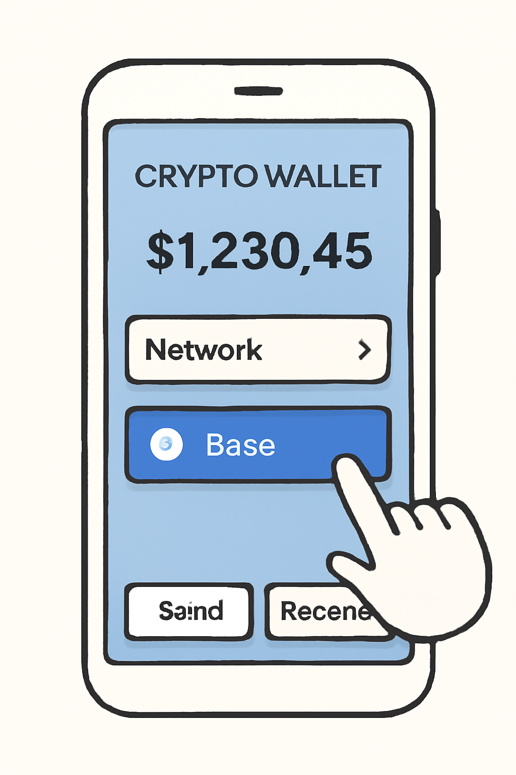 crypto wallet app switching to Base chain network