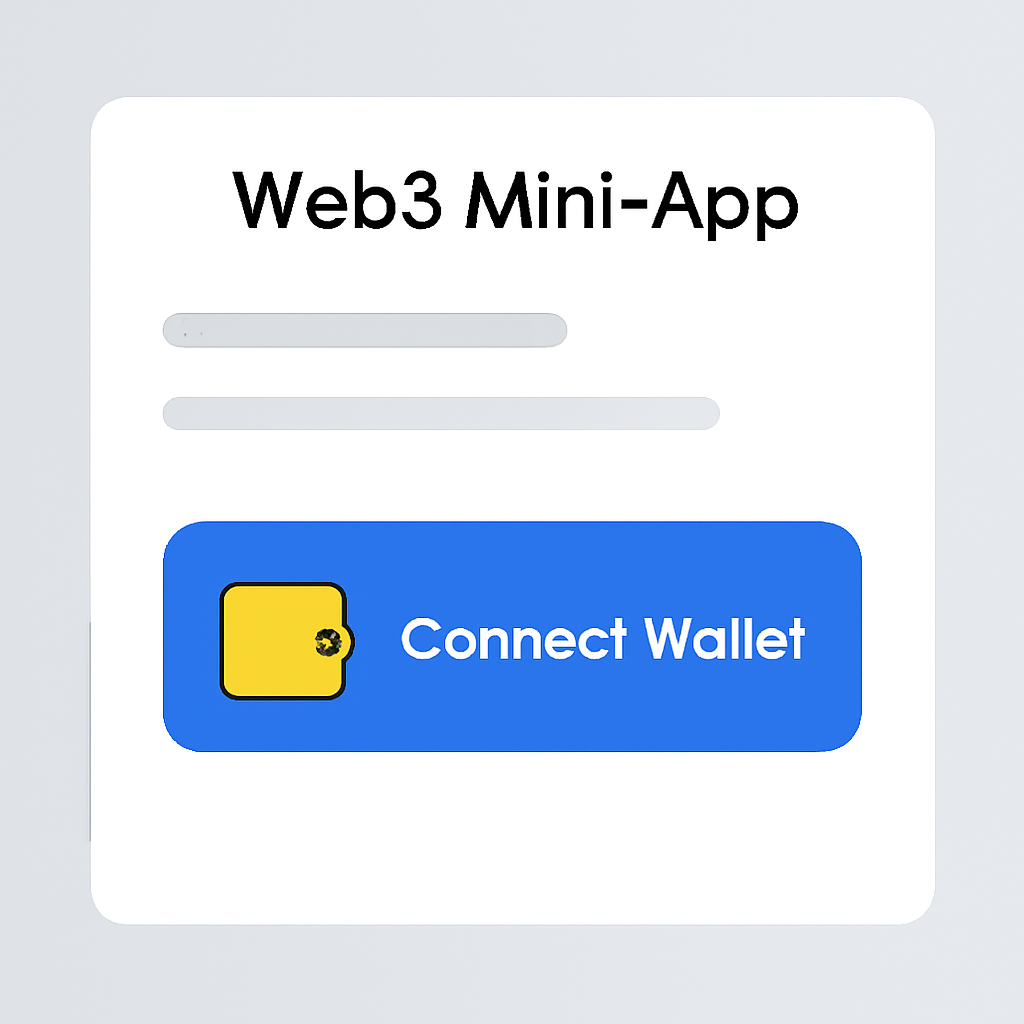 wallet connection button in web3 mini-app interface