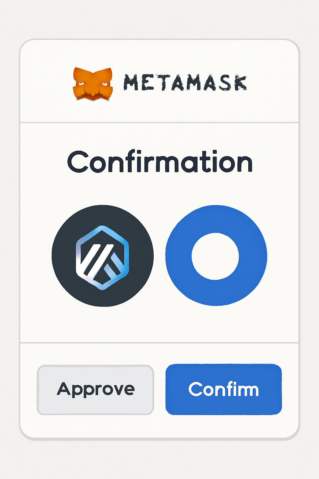A confirmation popup in MetaMask, with 'Approve' and 'Confirm' buttons, showing Arbitrum and Base logos.