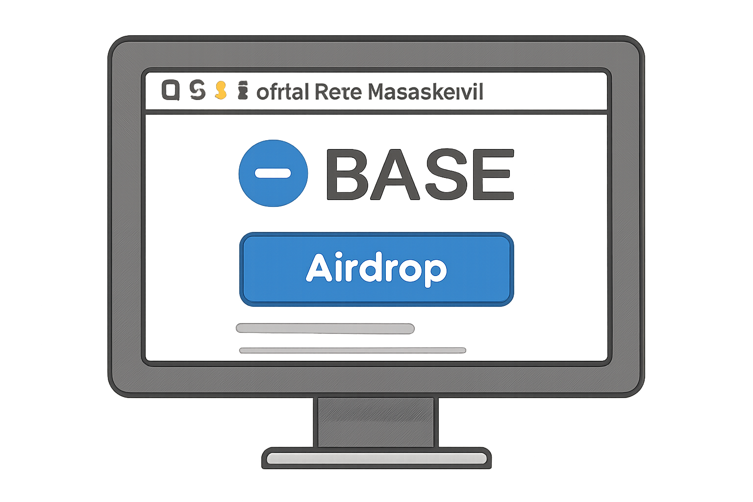 A computer screen displaying the official Base airdrop portal with a secure padlock icon and the Base logo, in a clean, modern interface.