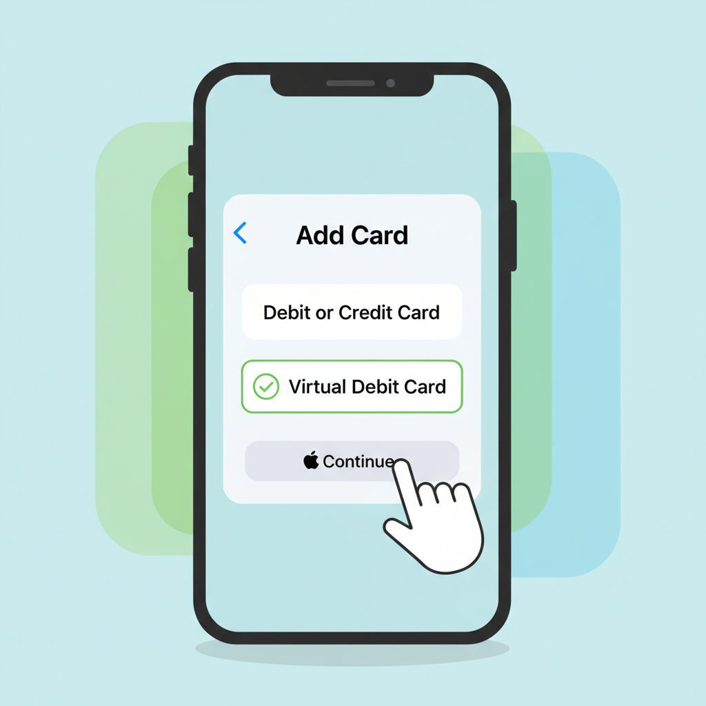 iPhone Apple Pay adding virtual debit card screen