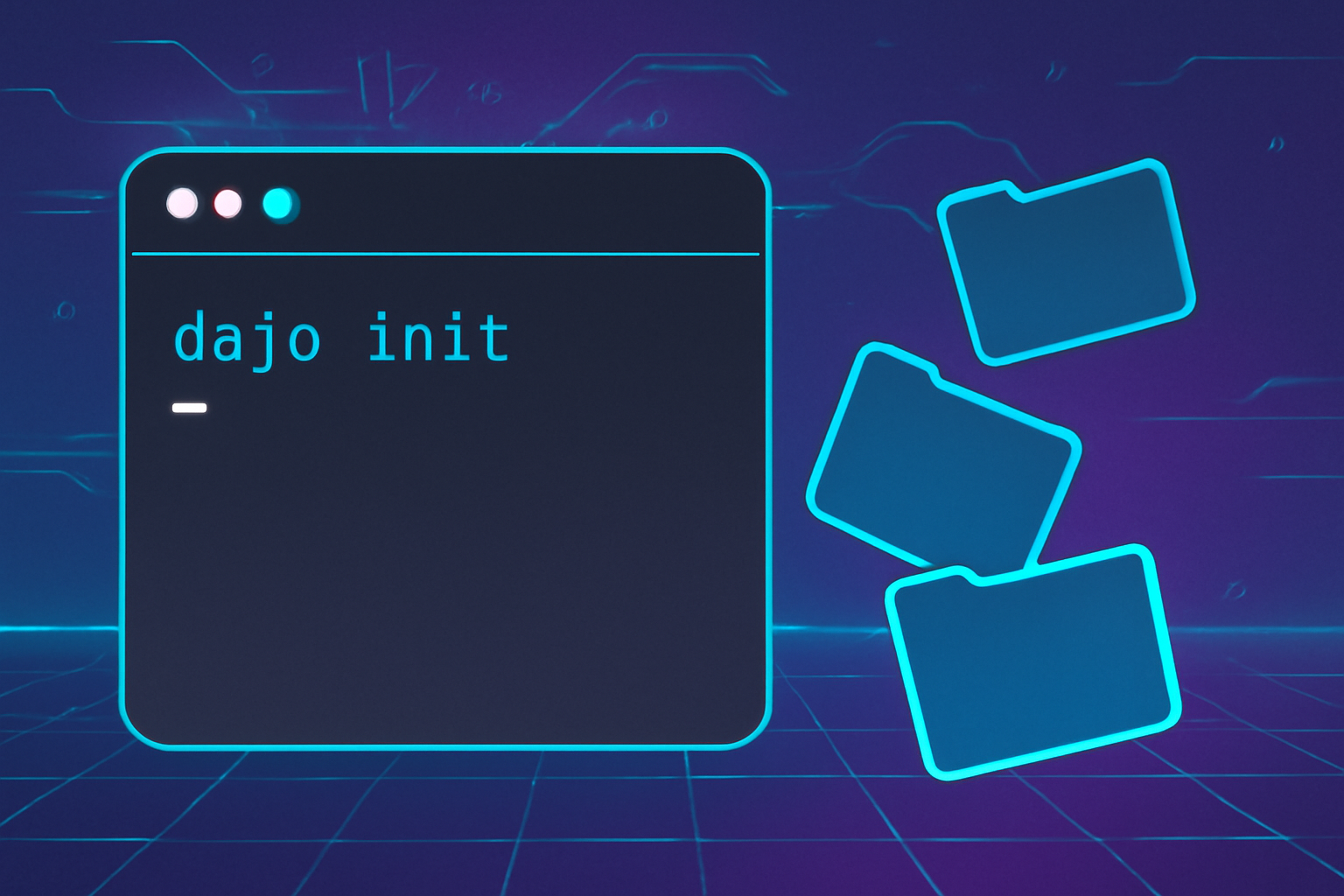 dojo init command in cli, project folders emerging, cyber arena vibe