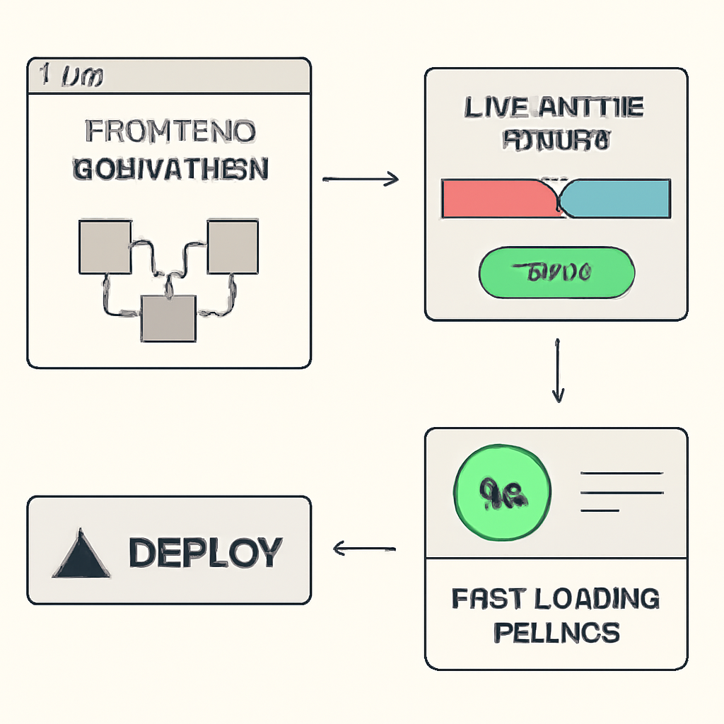 frontend dashboard integrating with blockchain, Vercel deploy button, live battle arena UI, fast loading metrics