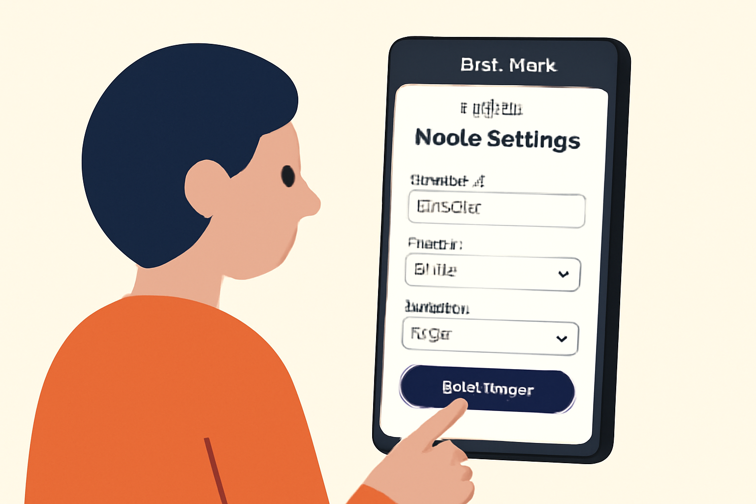 A user interacting with a DePIN app on a Solana Saga phone, configuring node settings with clear prompts