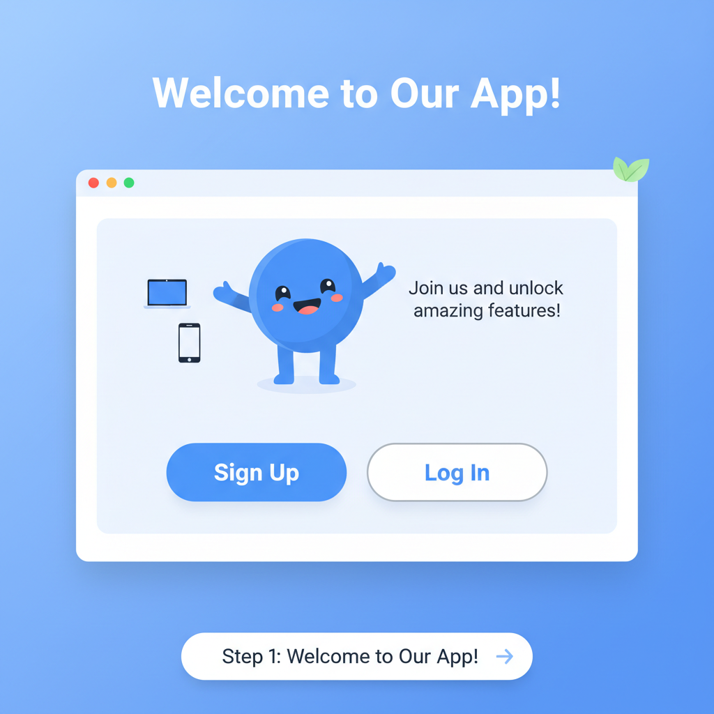 registering on web app, clean UI, privacy shields
