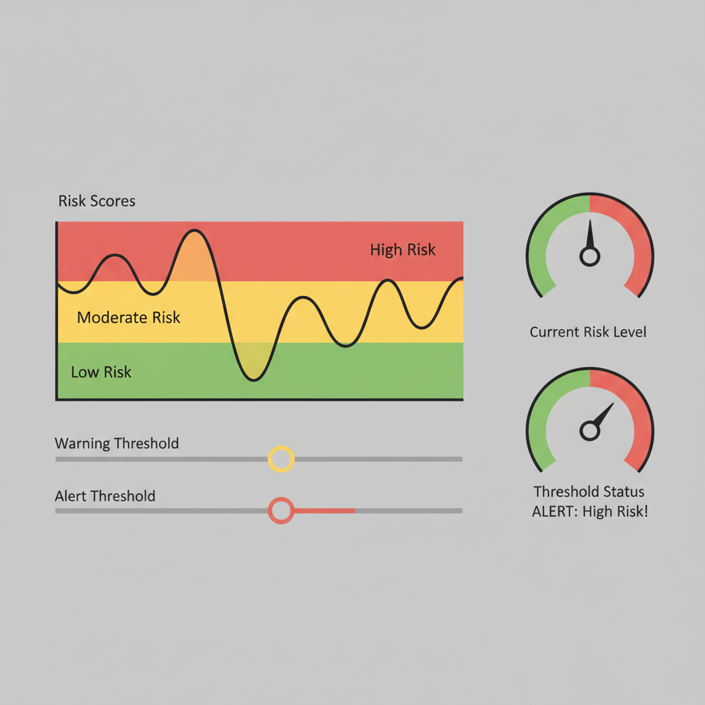 dashboard setting alert thresholds on graph risk scores, sliders and gauges, red alert zones
