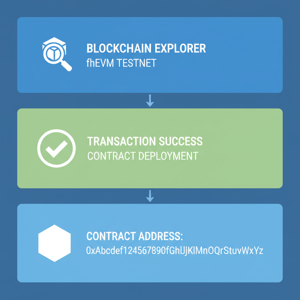 blockchain explorer fhEVM testnet deployment transaction success contract address