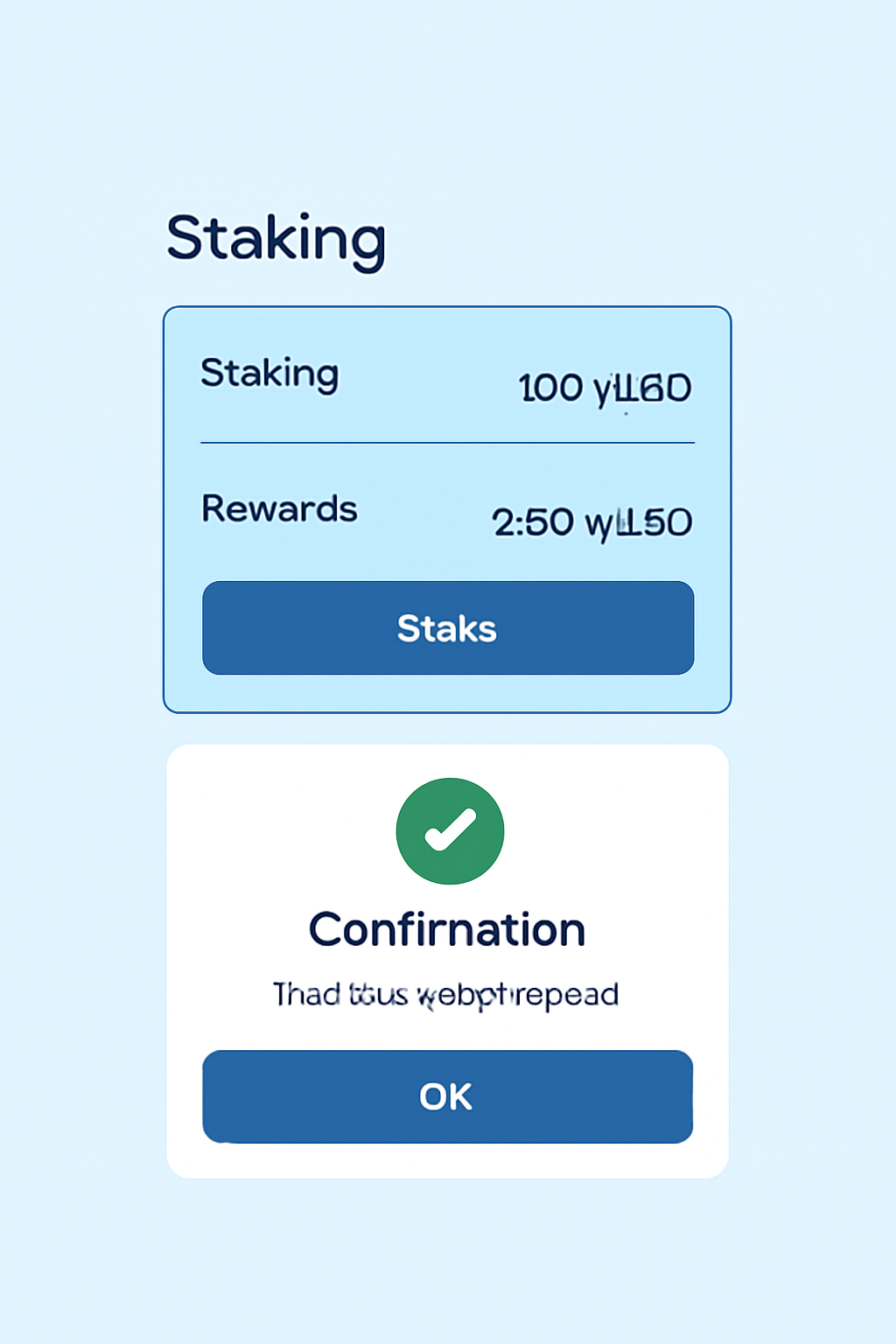 A dashboard showing the staking of yUSD with a confirmation pop-up and vyUSD rewards accumulating.