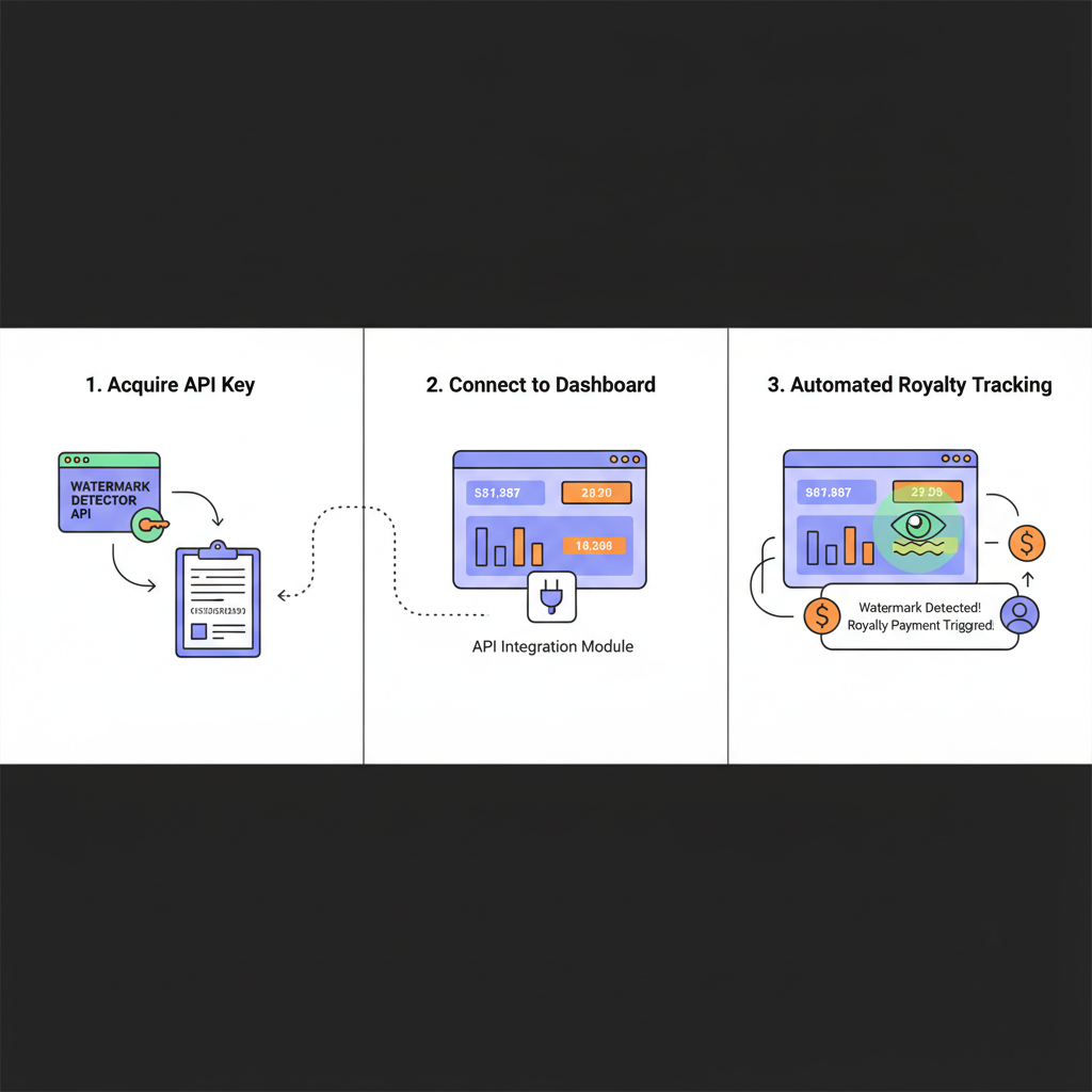integrating watermark detector API into royalty tracking dashboard