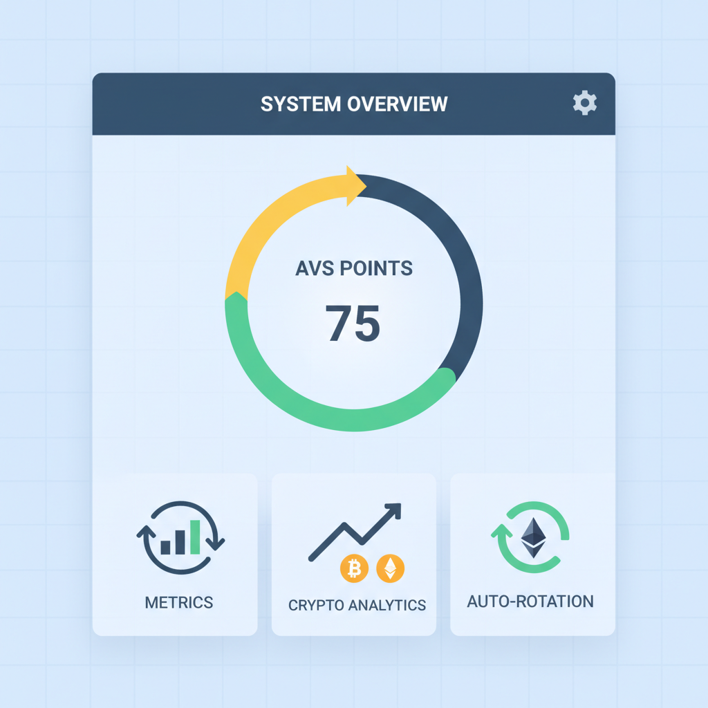 monitoring dashboard with AVS points chart auto-rotation metrics crypto analytics