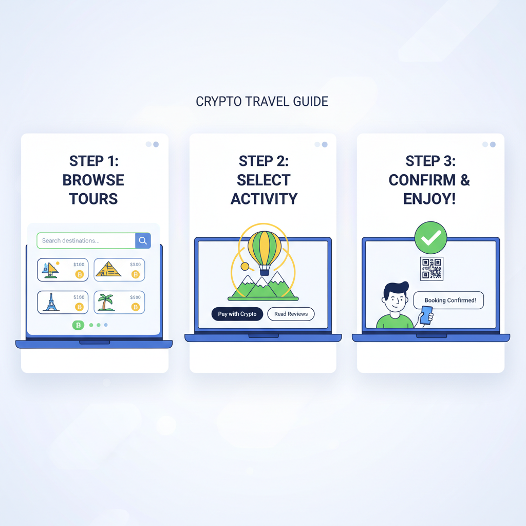 browsing crypto travel tours and activities on modern website