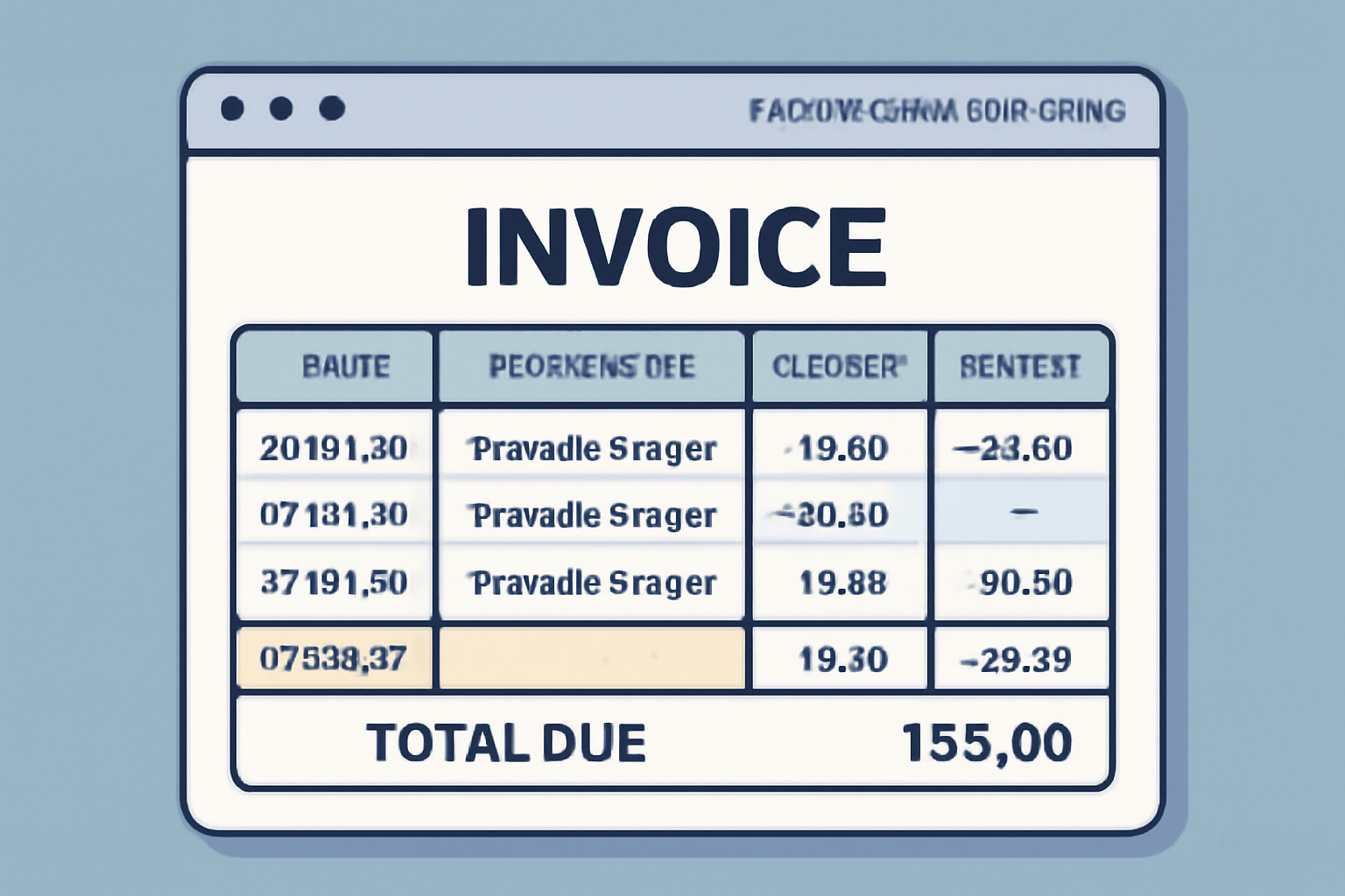 A digital invoice on a blockchain explorer, showing detailed prorated charges and credits