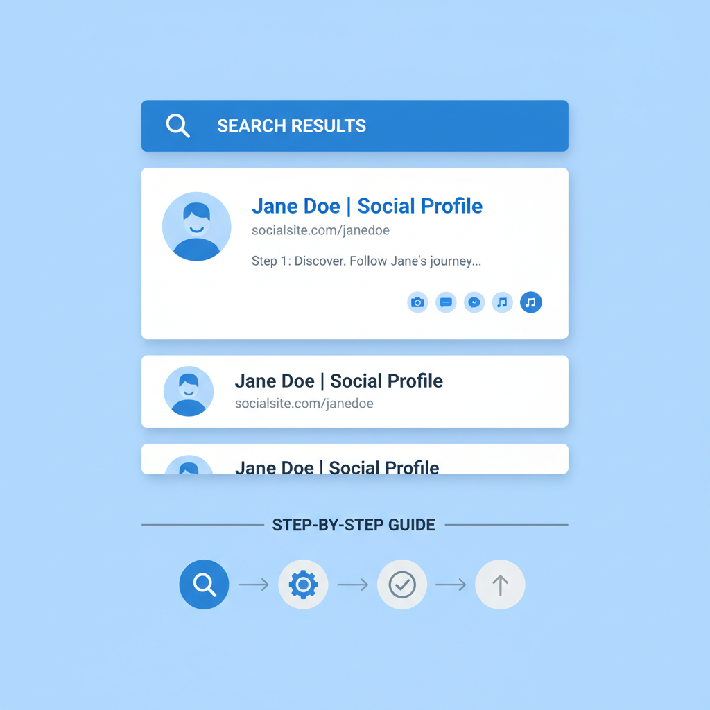 Base search results page displaying indexed social profile