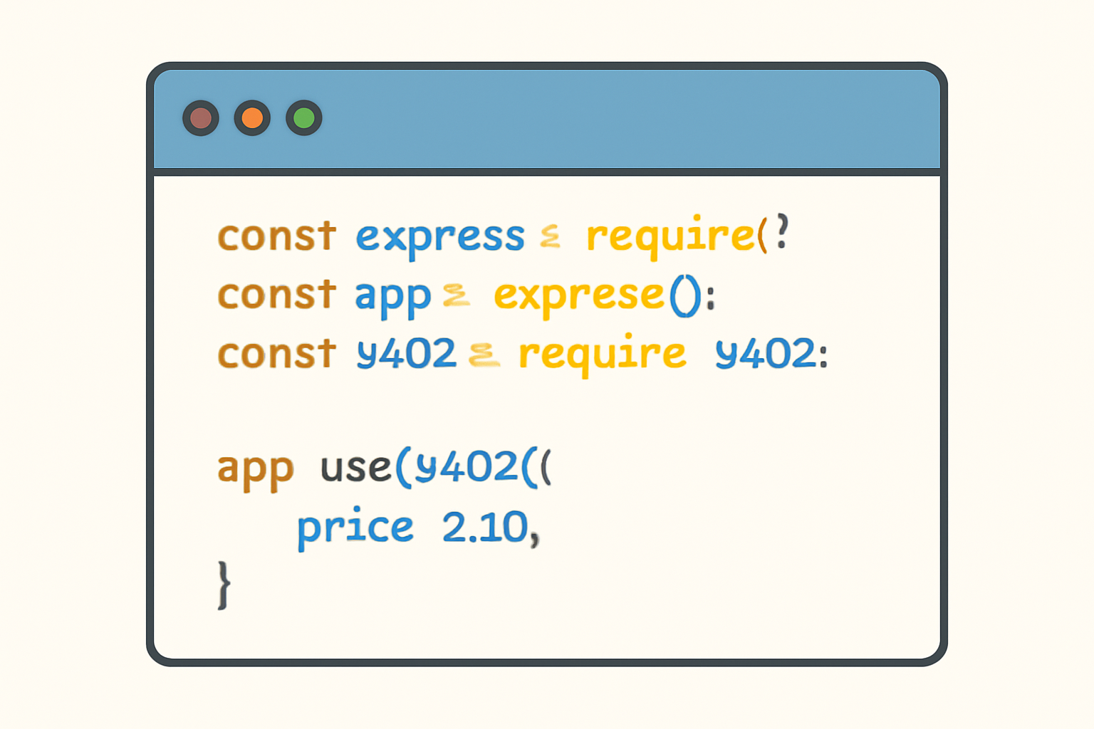 A code editor showing Express.js middleware configuration with x402 and a price of $0.10.