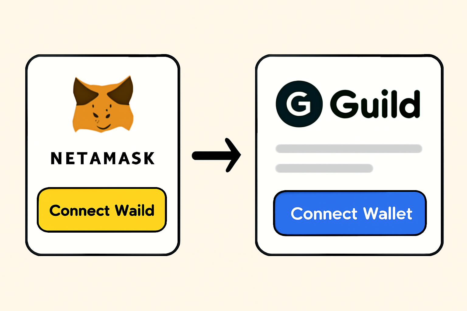 MetaMask wallet connecting to guild platform interface