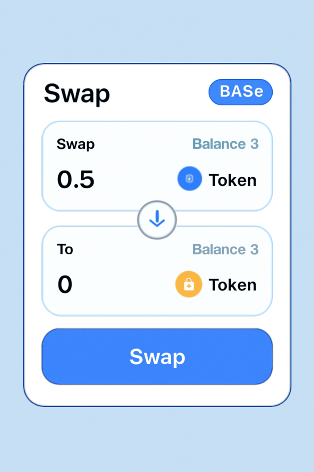 low-gas token swap on Base network DEX interface