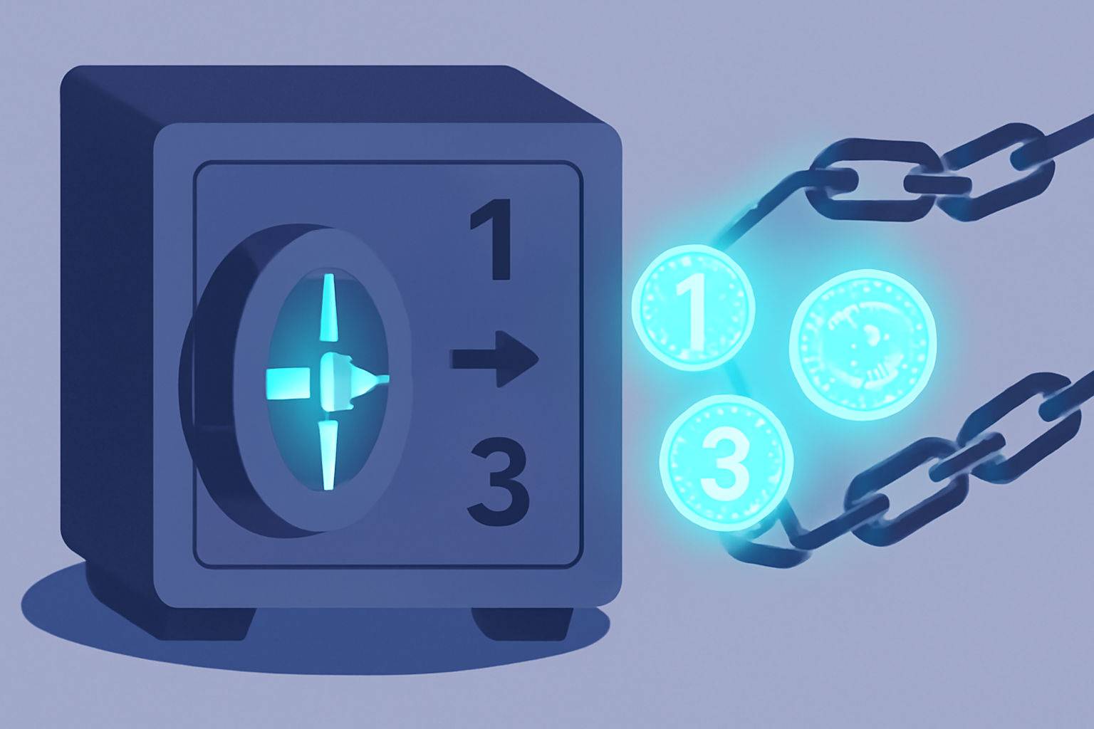 futuristic vault transforming plain numbers into encrypted glowing orbs, blockchain chains wrapping bids