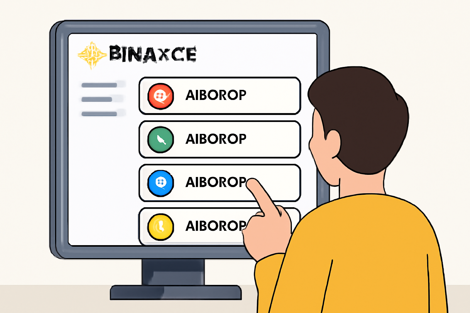 A user browsing through a list of colorful airdrop campaign cards on the Binance portal, each with icons representing different tokens.
