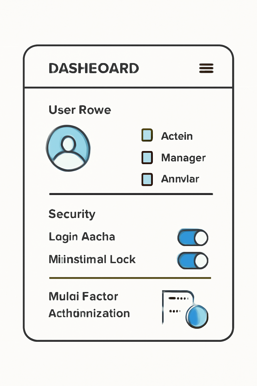 A dashboard interface showing user roles, security toggles, and multi-factor authentication setup for a business crypto account.