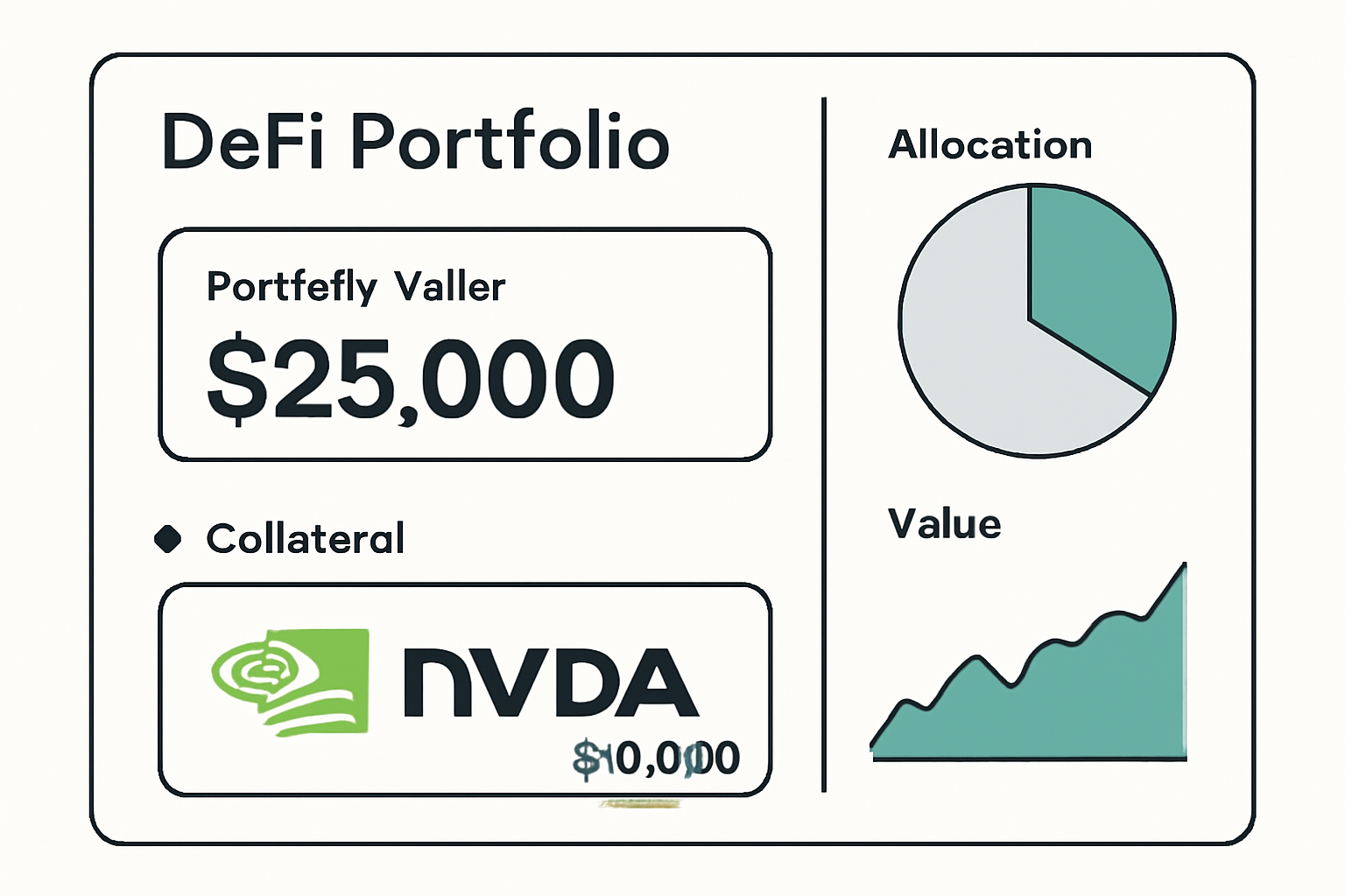 DeFi portfolio dashboard tracking NVDAon collateral and charts
