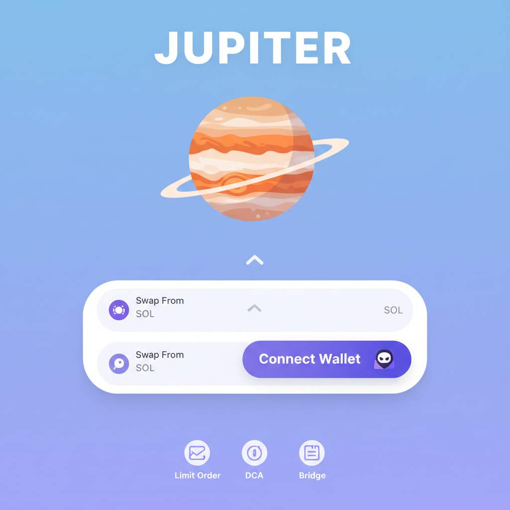 Jupiter DEX homepage with Phantom wallet connect button