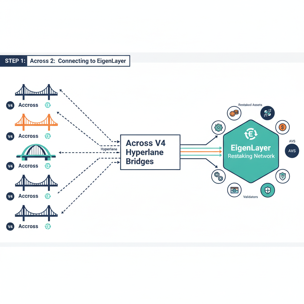 diversified icons of Across V4 Hyperlane bridges connected to EigenLayer restaking network