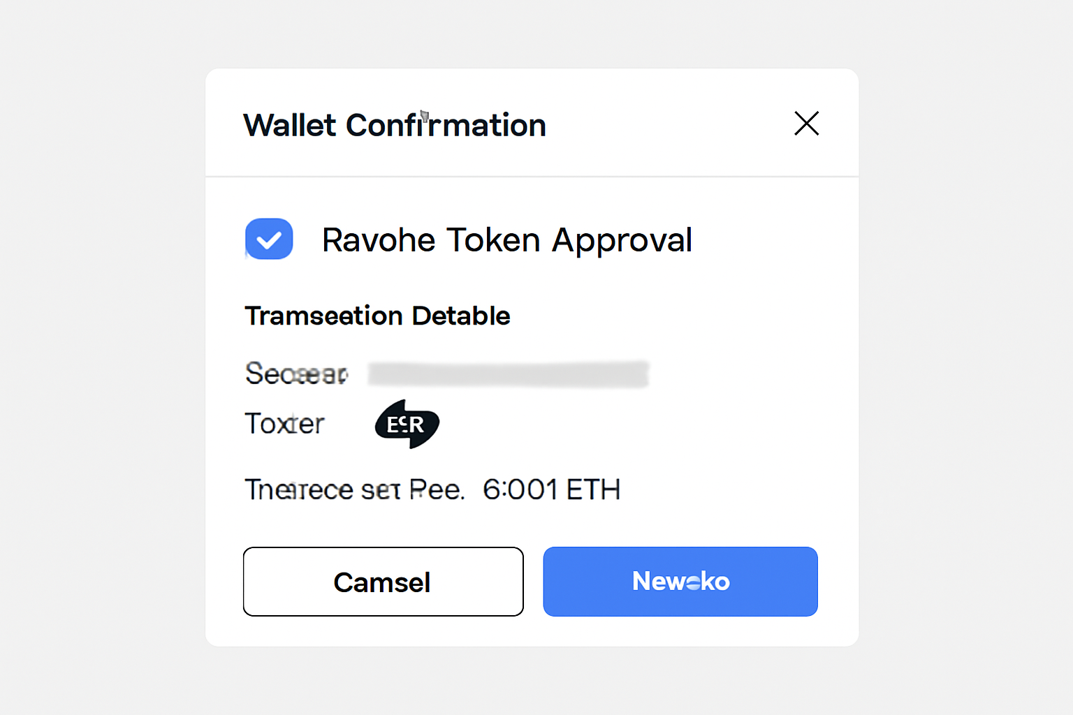 A wallet confirmation pop-up showing transaction details for revoking a token approval, with a focus on security and clarity.